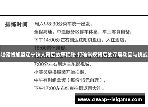 赵健博加盟辽宁铁人背后故事揭秘 打破常规背后的深层动因与挑战